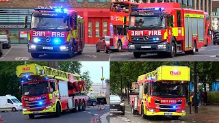 London Fire Brigade appliances, rescue units and turntable ladders responding [collection]