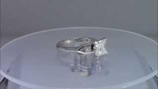 2.01 Carat Princess Cut Diamond  Engagement Ring in Platinum 2.81 Carat Total GIA Certified