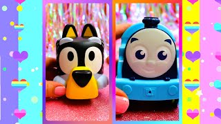 ASMR Thomas Train Bluey Nesting Dolls Satisfying Unboxing ASMR Video ❤️ #asmr #thomas #keretaapi