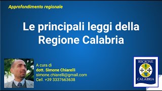 20 minuti di ... Cod006rCAL le principali leggi regionali della CALABRIA