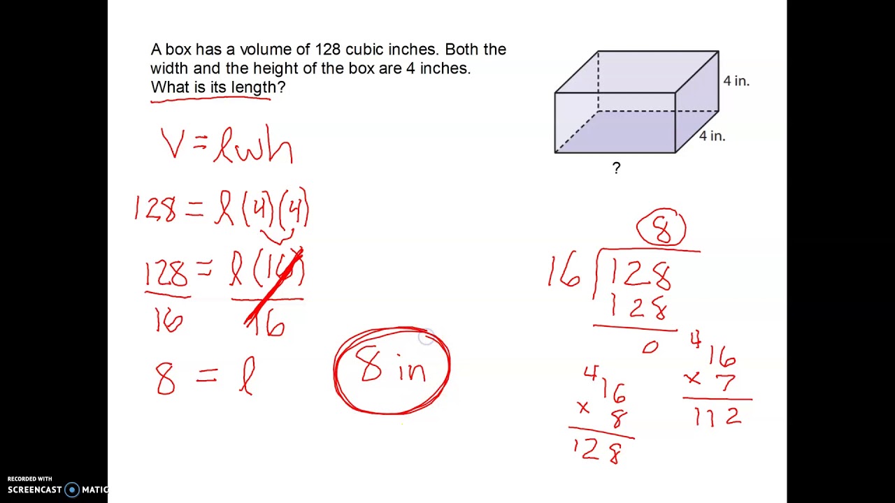 Finding The Length, Width, Or Height Of A Rectangular Prism - YouTube