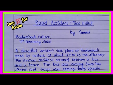 Report Writing On Road Accident | Road Accident Report Writing | Report ...