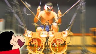 クレヨンしんちゃんOP オラは人気者 1.2倍速【ツーバスアンパンマンドラム】 DOUBLE BASS TOY DRUM - Playthrough