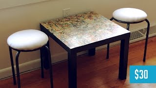 DIY Comic Book Kids Table with Custom Stools