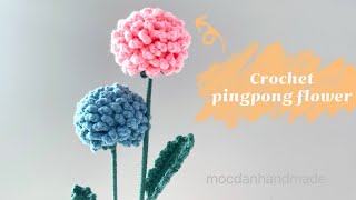 Cách móc len hoa cúc ping pong  | How to crochet a pingpong flower | Moc Dan Handmade