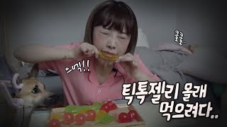 동생이 자는 사이에..몰래 틱톡젤리 먹으려다..난리 났습니다..