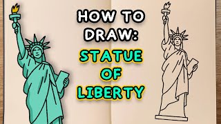 How to Draw and Colour! THE STATUE OF LIBERTY (step by step drawing tutorial)