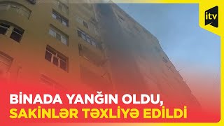 Xırdalanda yaşayış binasında yanğın olub, sakinlər təxliyə edilib