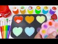 satisfying video l diy how to make rainbow slime from mixing m u0026m s lollipop u0026 painting cutting asmr