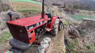 Watering onion farm with old tractor 대동35마력 트렉터로 양파밭 물주기 초대형 스프링클러 물대포 푼무기랑 피스톤펌프