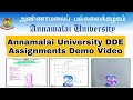 Annamalai University DDE Assignments Demo Video 👍