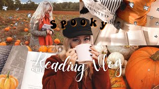 SPOOKY READING VLOG🪦🍂pumpkin patches, I read 6 books & decorating for autumn 🎃🍁