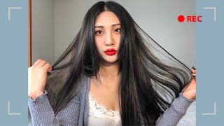 긴생머리 변신❤️ 14000원이면👌🏻  [셀프 붙임머리/헤어피스] tmi = 머리 어떻게 감아요? 보조개 피어싱 근황