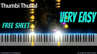 Thumbi Thullal Piano Tutorial (Easy) | Piano Notes | Piano Sheet | Cobra | Instrumental