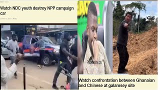 Confused NDC's Destroys NPP Campaign Car at.. Come and see Tension as ...