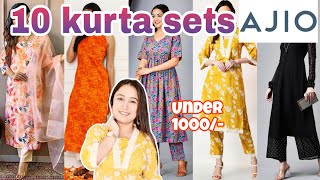 10 Bestseller AJIO Kurta set | Try on |upto 90% off 😍| starting Rs 450/- | purti babbar