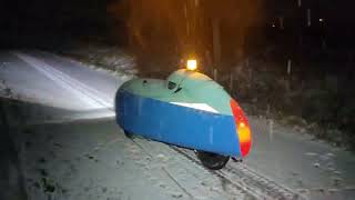 Velomobile: 1st Ride in The Snow