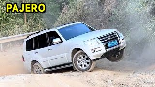 The car is up! Hardcore off-road Pajero challenges climbing steep slopes!