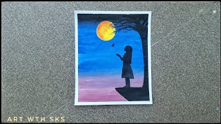 || Alone girl drawing easy || How to draw alone girl on paper using postercolour #shorts #art