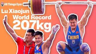 Lu Xiaojun 207kg World Record Clean \u0026 (Squat) Jerk Slow Motion