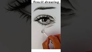Pencil drawing sketch an eye with teardrop the easy ways //#shorts//#sketch//