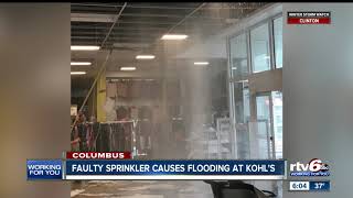 Faulty sprinkler causes flooding at Columbus Kohl's