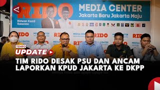 Tim Ridwan Kamil-Suswono Minta Pemungutan Suara Ulang dan Ancam Laporkan KPUD Jakarta ke DKPP