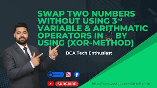 #java | Swap Two Numbers Without Using 3rd Variable & Arithmetic Operators (XOR Method)