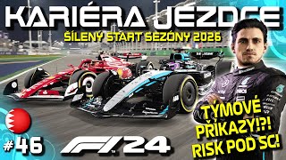 Šílený Start Sezóny! Týmové Příkazy, Mega Souboje a Risk pod SC! #46 | F1 24 Kariéra CZ Let's Play