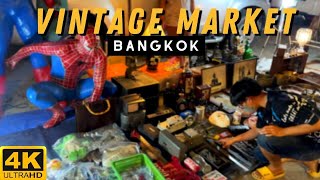 Virtual Tour of Vintage Night Market in Bangkok, Thailand - Green Vintage Ratchayothin 4K