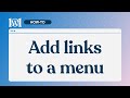 How to add links to a menu on WordPress.com