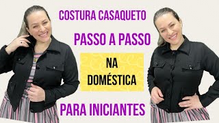 COSTURE CASAQUETO COM GOLA E BOLSO FÁCIL PARA INICIANTES PASSO A PASSO #costurafácil #costurando