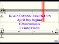 DI KO KAYANG TANGGAPIN - C Instruments Flute/Violin - Play Along Sheet Music Backing Track