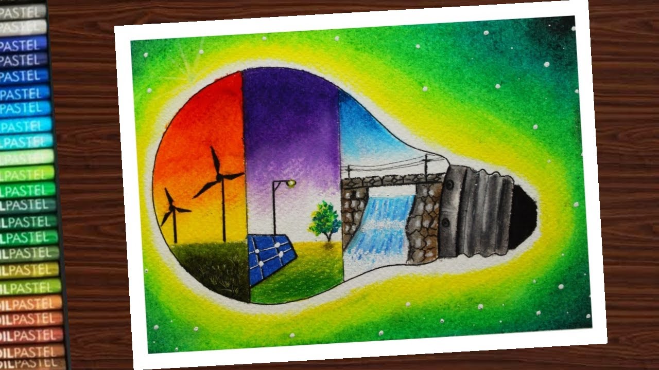 How To Draw One Step Towards Green And Clean Energy Poster - Step By ...