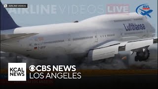 Streamer catches jumbo jet's aborted landing at LAX Airport