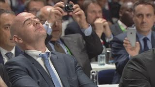 Watch the moment Gianni Infantino finds out he's the new FIFA president