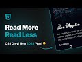 How To Create Read More Read Less Button with CSS Only