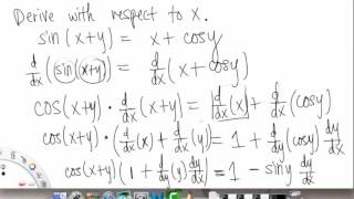 Implicit Differentiation | Example 2 | Single Variable Calculus for Sci & Eng | Griti