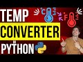 Fahrenheit and Celsius Temperature Converter Python Code! Beginner Programming Tutorial.