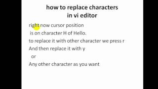 replace characters in vi editor