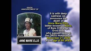 Anne Marie Ellis ~ Short Obituary