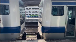 土浦駅1番線でE531系0番台ｺﾂK404編成とｶﾂK468編成が切り離し（解結）されるシーン（2024.7.6.8:01）