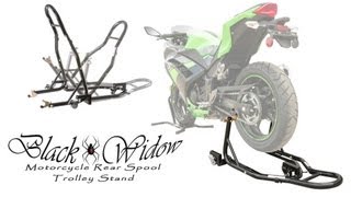 Black Widow Motorcycle Rear Spool Trolly Stand - BW-32-300