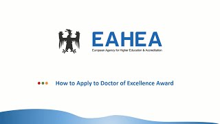 How to Apply to EAHEA Doctor of Excellence Honoris Causa Award?