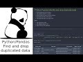 Python Pandas find and drop duplicate data