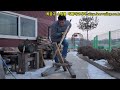 괴틀에 각재 괴어 탕개톱질 하기 korean traditional rip sawing with frame saw