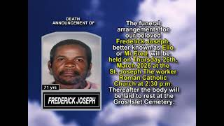 Frederick Joseph ~ Short Obituary