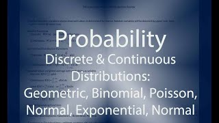 Probability Ch3: Geometric, Binomial, Poisson, Uniform, Exponential, Normal Distributions