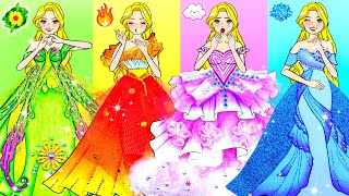DIY Paper Dolls & Crafts - Fire, Water, Air and Earth Girl - Barbie Transformation Handmade