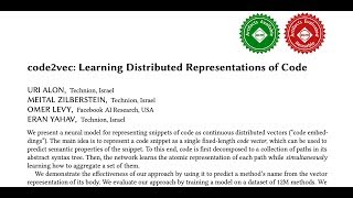 Read a paper: Code2Vec -- Learning Distributed Representations of Code